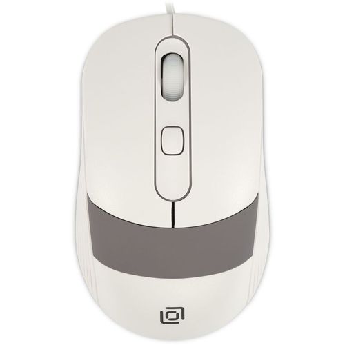 Мышь проводная Oklick 310M, оптическая, USB, 2400dpi, белый и серый [1869103]