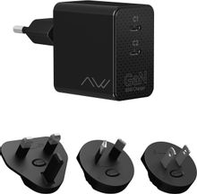 Изображение товара Мощное сетевое зарядное устройство CAWEON CTC-65-2C-BK 65Вт USB-C