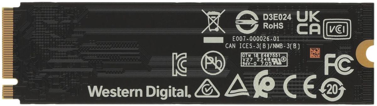 SSD накопитель WD Black SN770 WDS200T3X0E 2ТБ, M.2 2280, PCIe 4.0