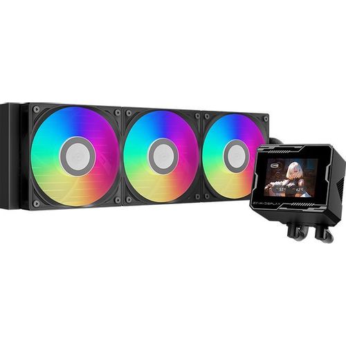 Система водяного охлаждения PCCOOLER GT360M Display, LCD, 4-pin, ARGB, 120мм, черный, retail [gt360m-bkawxx-gl]
