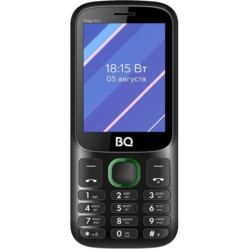 Сотовый телефон BQ Step XL+ 2820, черный/зеленый