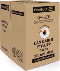 Кабель EXEGATE UTP4-C5e-CCA-S24-IN-LSZH-OR-305 UTP UTP, кат.5E, 305м, оранжевый