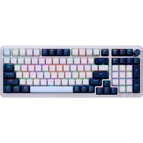 Клавиатура Redragon Eisa Pro, беспроводная, USB, Bluetooth/Радиоканал, механическая, белый/синий [72299]