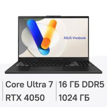 Изображение товара Ноутбук игровой ASUS Vivobook Pro 15 OLED N6506CU-MA033 15.6", OLED, Intel Core Ultra 7 255H 2ГГц, 16-ядерный, 16ГБ DDR5, 1ТБ SSD,  NVIDIA GeForce  RTX 4050 для ноутбуков - 6 ГБ, без операционной системы, серый [90nb15e3-m001e0]