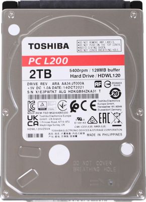 Жесткий диск Toshiba L200 HDWL120EZSTA,  2ТБ,  HDD,  SATA III,  2.5",  RTL
