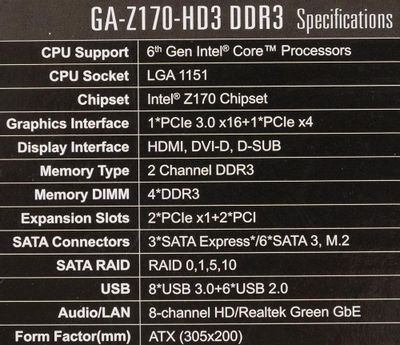 Z170 hd3 new arrivals ddr3