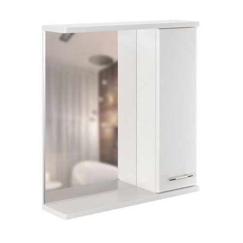Шкаф MIXLINE Этьен 50 левый с подсветкой, с зеркалом, подвесной, 500х692х190 мм, белый [542402] MIXLINE
