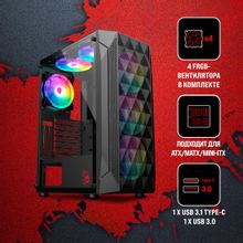 Корпус ATX BLOODY BD-CC107F,  черный
