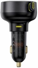 Изображение товара Автомобильное зарядное устройство BASEUS Enjoyment Pro,  2xUSB-C, USB-C, 60Вт, 3A, черный