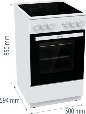 Электрическая плита Gorenje GEC5A12WG-B, стеклокерамика, без крышки ...