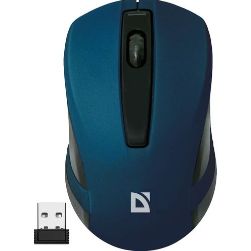 Мышь беспроводная Defender MM-605, оптическая, USB, 1200dpi, синий [52606]