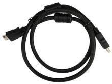 Изображение товара Кабель HDMI 1.4 1м BURO позолота феррит фильтр тканевая оплетка черный