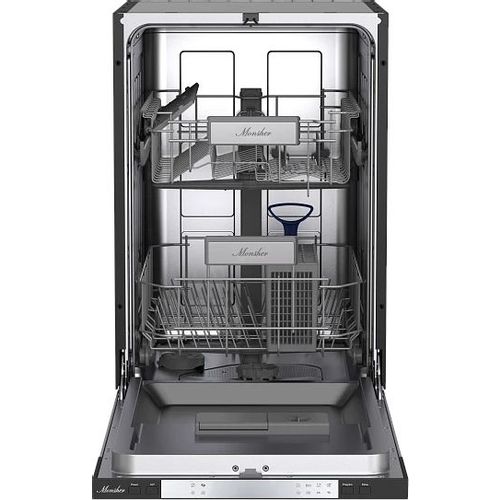 Встраиваемая посудомоечная машина MONSHER High-Tech MD 4512, узкая, ширина 44.8см, полновстраиваемая, загрузка 9 комплектов