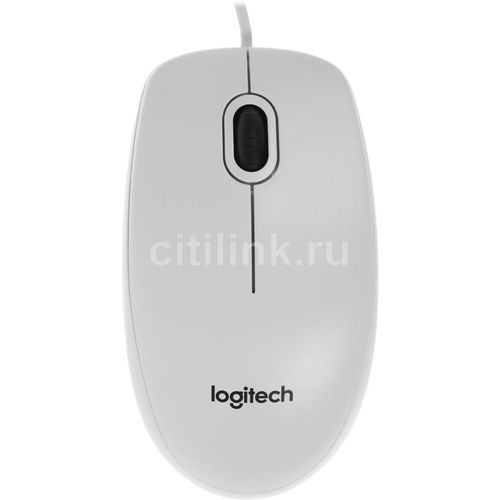 Мышь проводная Logitech B100, оптическая, USB, 1000dpi, белый [910-003360]
