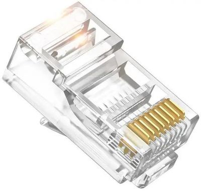 Коннектор Hyperline (PLEZ-8P8C-U-C5-100) UTP кат.5e RJ45 прозрачный ...