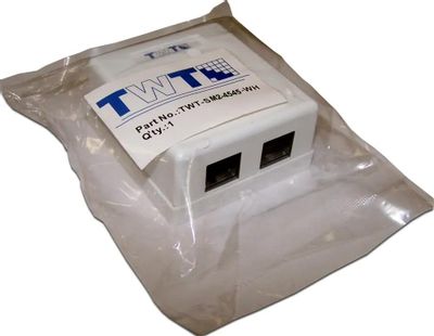 Розетка Lanmaster (TWT-SM2-4545-WH)RJ45 2 кат.5E бел. (упак.:1шт
