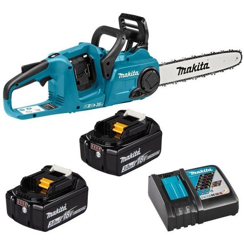 Цепная пила Makita DUC353RF2, аккумуляторная, 36В, 6Ач, с двумя аккумуляторами
