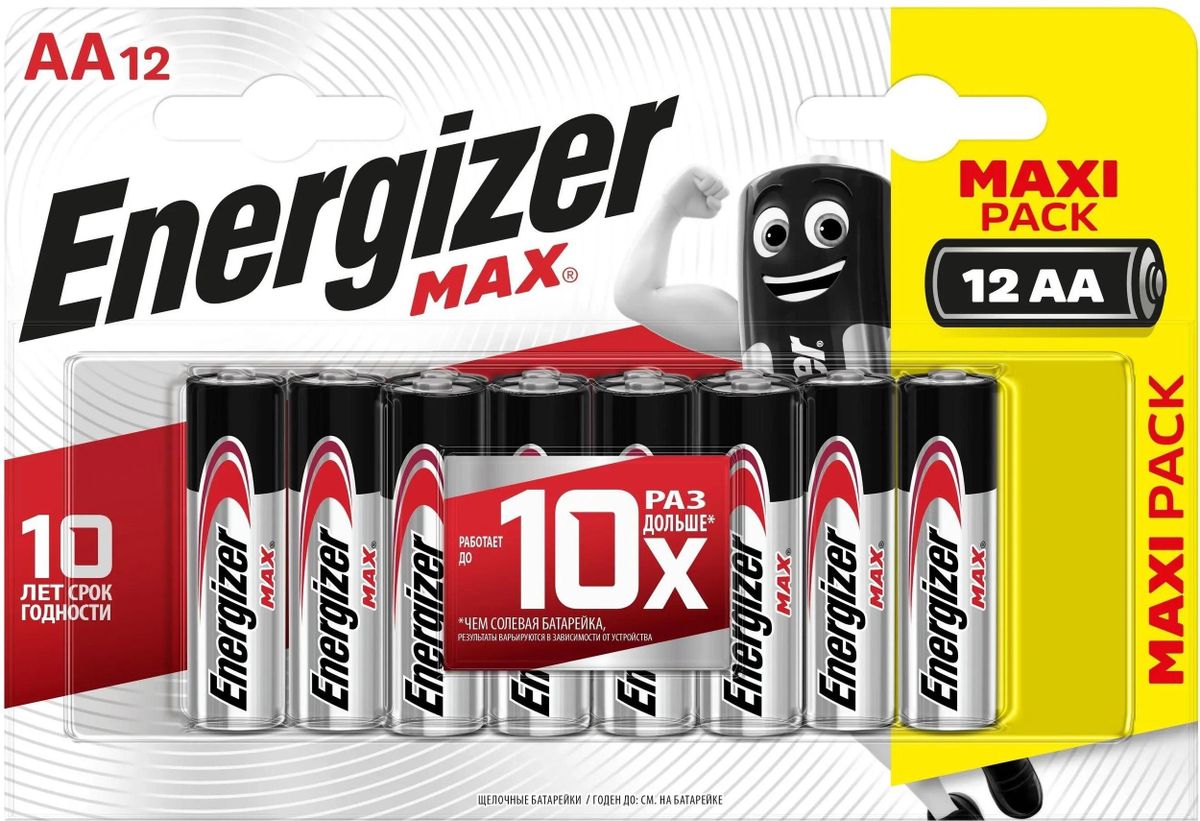 AA Батарейка Energizer Max, 12 шт. – купить в Ситилинк | 1645328