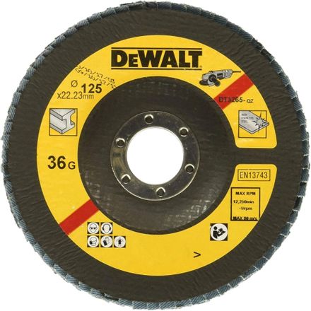Лепестковый шлифкруг DeWALT DT3265-QZ, 125мм, 22.2мм, по металлу