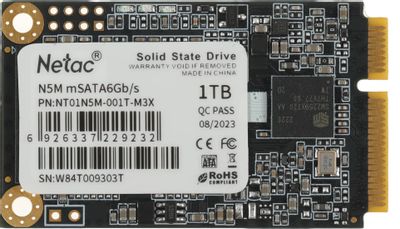 SSD накопитель NETAC N5M 1ТБ, mSATA, SATA III,  mSATA [nt01n5m-001t-m3x]