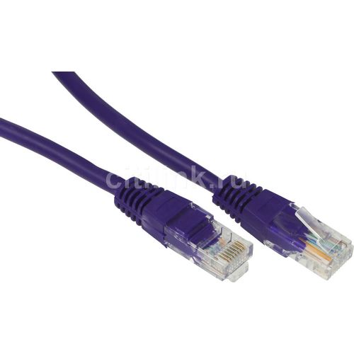 Патч-корд CABLEXPERT PP12-1M/V литой (molded), UTP, кат.5E, 1м, 4 пары, 26AWG, алюминий омедненный, многожильный, фиолетовый