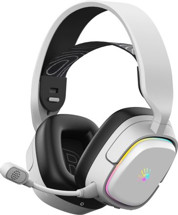 Гарнитура игровая A4TECH Bloody GR365,  для компьютера/мобильных устройств, мониторные,  Bluetooth/Радио/3,5 мм, беспроводная, белый