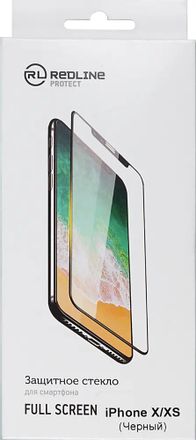 Защитное стекло для экрана Redline для Apple iPhone X/XS/11 Pro 1 шт, с аппликатором для разглаживания, черный [ут000012297]