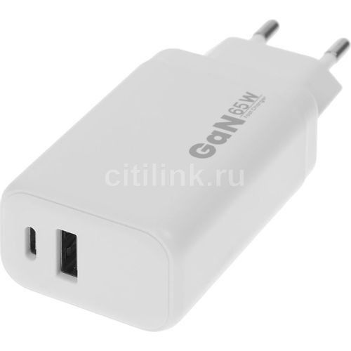 Сетевое зарядное устройство BORASCO USB-A, USB-C, 65Вт, 3.25A, белый [52584]