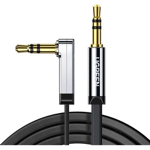 Кабель аудио UGREEN 10598, Jack 3.5 (m) - Jack 3.5 (m) (Г-образный), 1.5м, серый