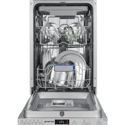 Встраиваемая посудомоечная машина MEFERI Power MDW4563, узкая, ширина 44.8см, полновстраиваемая, загрузка 10 комплектов