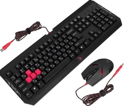 Комплект (клавиатура+мышь) A4TECH Bloody Q1100 (Q100+S2), USB, проводной, черный