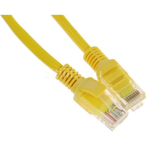 Патч-корд CABLEXPERT PP12-0.25M/Y литой (molded), UTP, кат.5E, 0.25м, 4 пары, 26AWG, алюминий омедненный, многожильный…