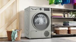 Сушильная машина Bosch Serie 4 WQG1420XME серебристый, с английской панелью управления