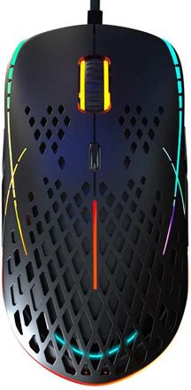 Мышь проводная HIPER Aero A-2, игровая, оптическая, USB, 12400dpi, черный