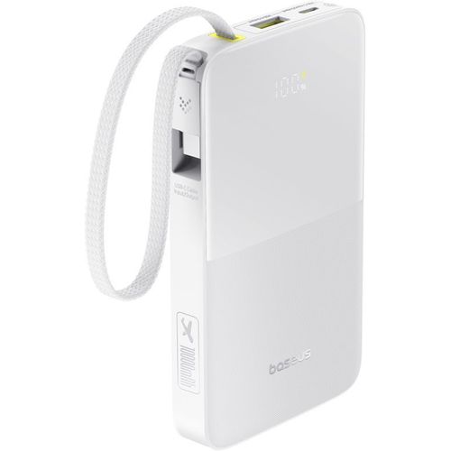 Внешний аккумулятор (Power Bank) BASEUS EnerFill FC51 Bipow2 Pro Digital, 10000мAч, белый [e0027601]