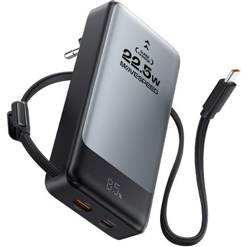 Внешний аккумулятор (Power Bank) MOVESPEED MSP17-EU, 10000мAч, серый [msp17-eu grey]