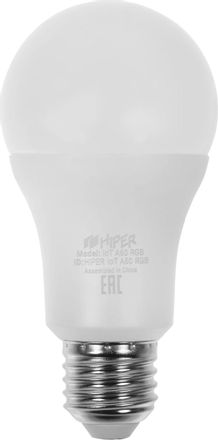 Умная лампа HIPER Iot A60 RGB E27 RGB 10Вт 1020lm Wi-Fi (1шт)