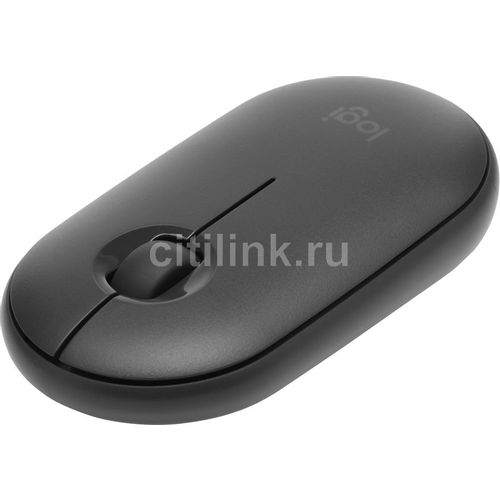 Мышь беспроводная Logitech Pebble M350, Bluetooth/Радио, оптическая, USB, 1000dpi, темно-серый [910-005576]