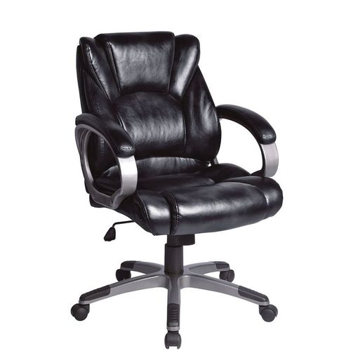 Кресло BRABIX Eldorado EX-504, экокожа, до 120кг, топ-ган, фиксированные подлокотники, черный