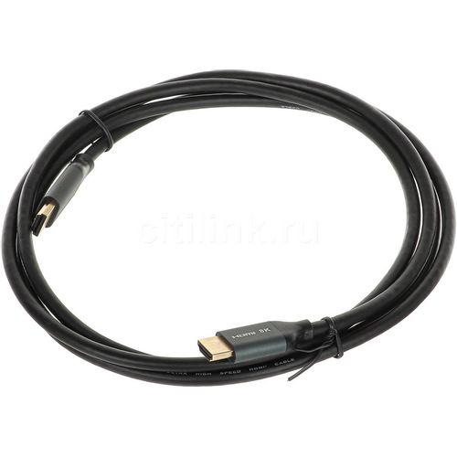 Кабель аудио-видео Ultra HD, HDMI (m) — HDMI (m), ver 2.1, 2м, GOLD, черный