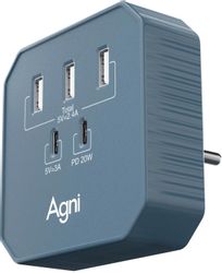 Сетевое зарядное устройство AGNI TP-WB2U3E, голубой