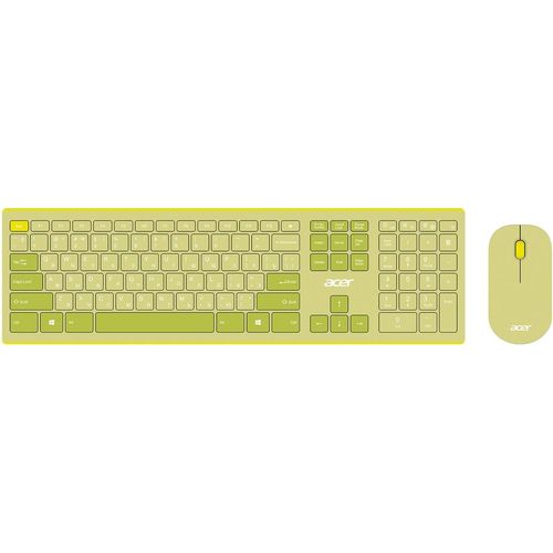 Комплект (клавиатура+мышь) Acer OCC205, USB, беспроводной, зеленый [zl.accee.00e]