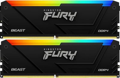 Оперативная память Kingston Fury Beast KF432C16BB2AK2/32 DDR4 -  2x 16ГБ 3200МГц, DIMM,  Ret