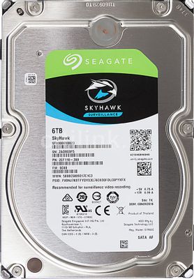 Жесткий диск Seagate Skyhawk ST6000VX0023, 6ТБ, HDD, SATA III, 3.5 ...