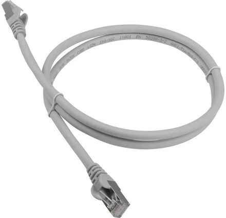 Патч-корд LanMaster LAN-PC45/S6-10-GY, вилка RJ-45, вилка RJ-45, кат.6, LSZH, 10м, серый