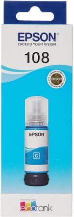 Чернила Epson 108 C13T09C24A, для Epson, 70мл, голубой