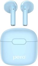 Наушники PERO TWS05, спортивные, Bluetooth, внутриканальные, голубой ...
