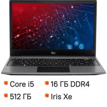 Изображение товара Ноутбук IRU Tactio 14ALH 14 IPS Core i5 SSD 16ГБ FreeDOS серый