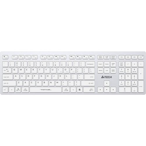 Клавиатура A4TECH Fstyler FBX50C, беспроводная, USB, Bluetooth/Радиоканал, ножничная, белый [fbx50c white]