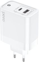 Изображение товара Сетевое зарядное устройство PERO TC15 65Вт USB-A USB-C белое быстрое зарядное